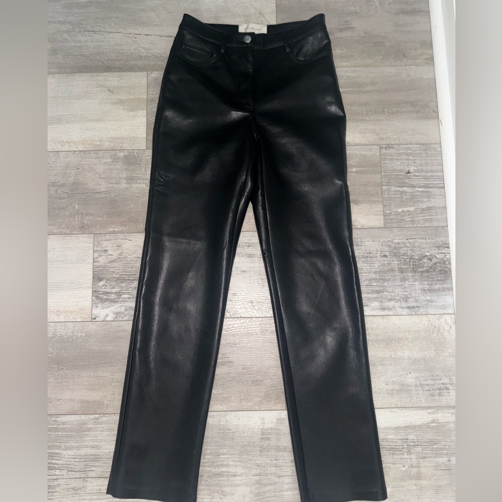 Wilfred Black Faux Leather The Melina Pants Size 0 - Picture 2 of 6